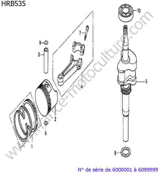 HONDA - HRB535 : Vilebrequin/piston