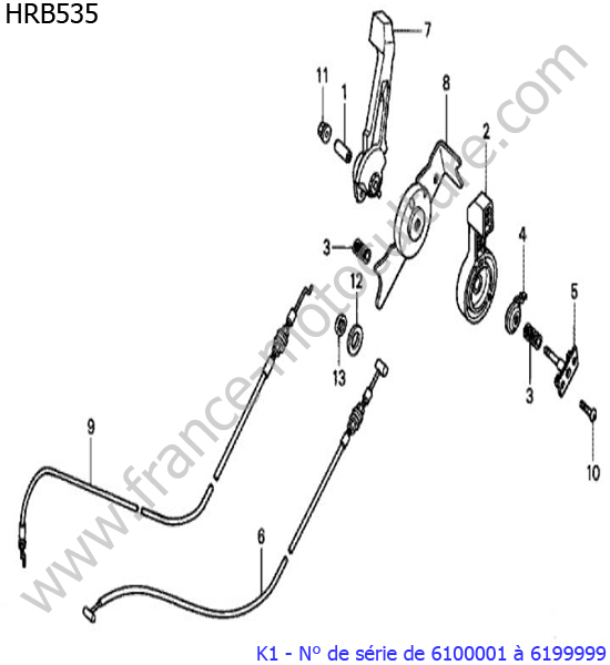 Levier accelerateur HONDA HRB535K1