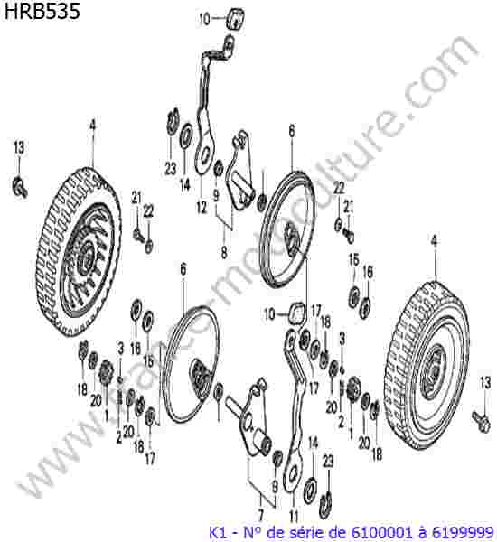HONDA - HRB535K1 : Roues arrières