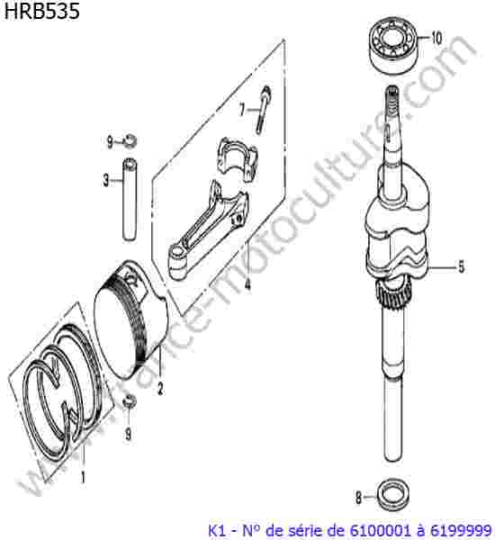 HONDA - HRB535K1 : Vilebrequin/piston