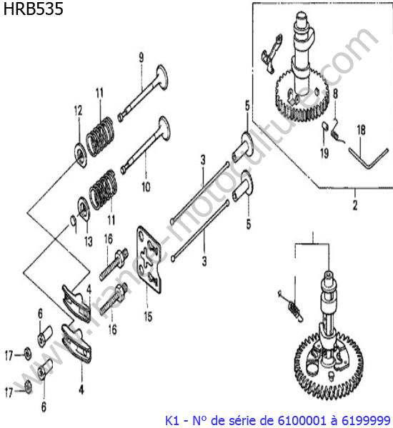 Arbre cames/soupapes HONDA HRB535K1
