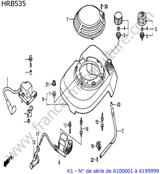 Bobine reservoir HONDA HRB535K1
