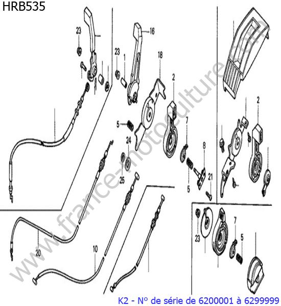Levier accelerateur 1 HONDA HRB535K2