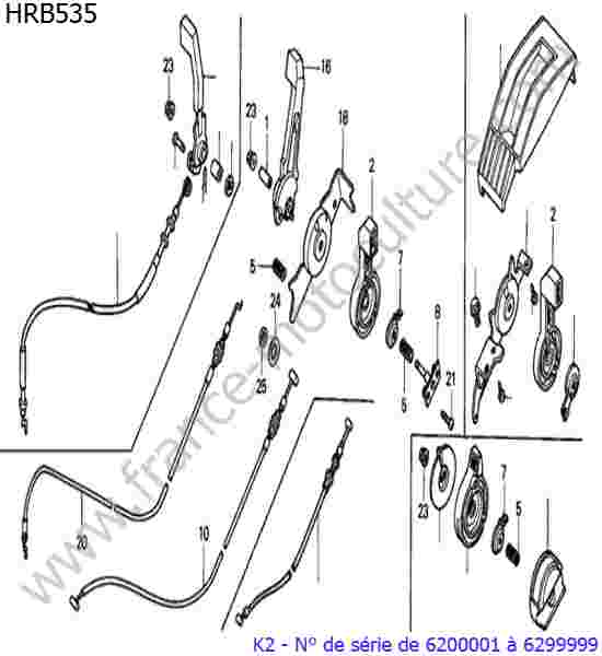HONDA - HRB535K2 : Levier accelerateur 1