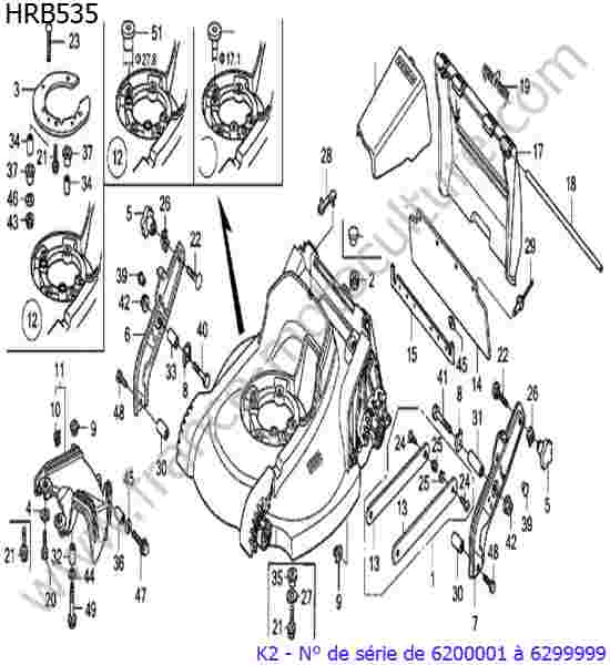 HONDA - HRB535K2 : Carter tondeuse
