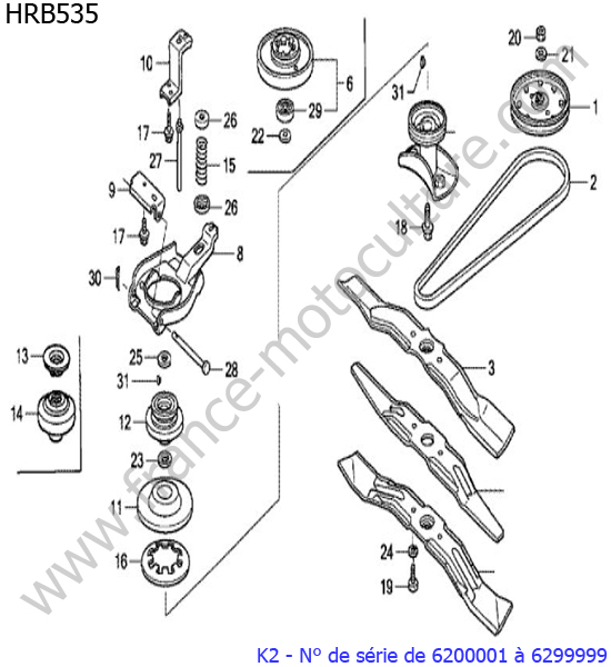 Lame courroie HONDA HRB535K2