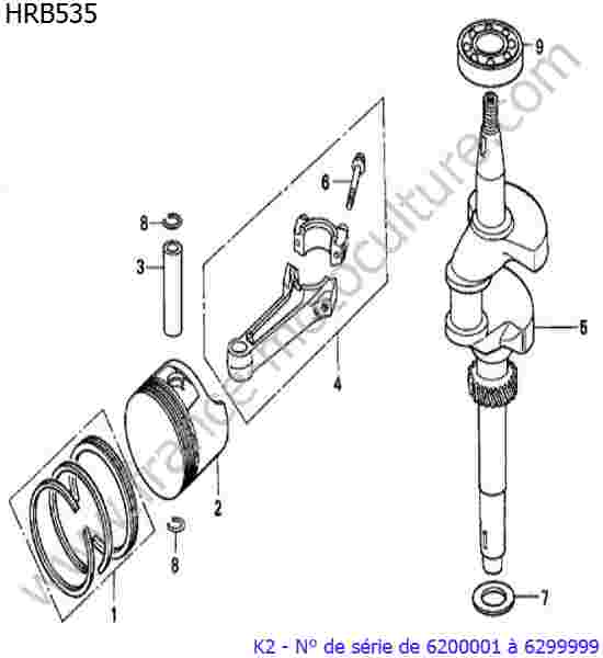 HONDA - HRB535K2 : Vilebrequin/piston