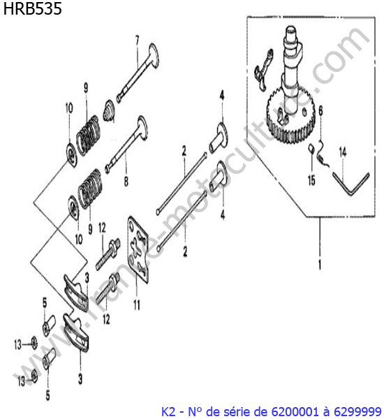 Arbre cames/soupapes HONDA HRB535K2