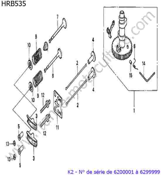 HONDA - HRB535K2 : Arbre cames/soupapes