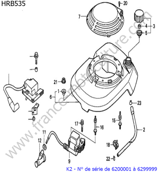 Bobine reservoir HONDA HRB535K2