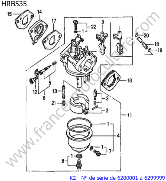 Carburateur HONDA HRB535K2