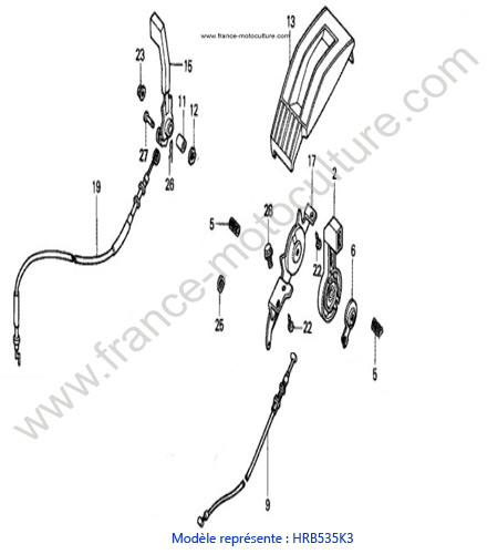 Levier accelerateur 1 - K3 HONDA HRB535K3
