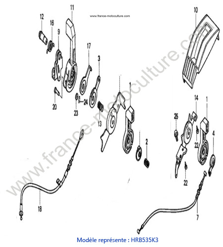 Levier accelerateur 2 - K3 HONDA HRB535K3