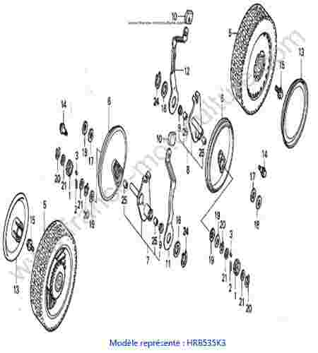 HONDA - HRB535K3 : Roues arrieres - K3