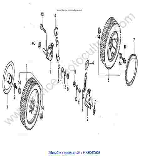 HONDA - HRB535K3 : Roues avants - K3