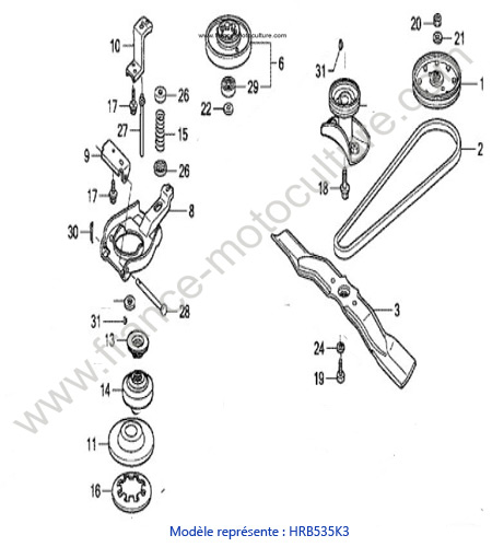 Lame courroie - K3 HONDA HRB535K3