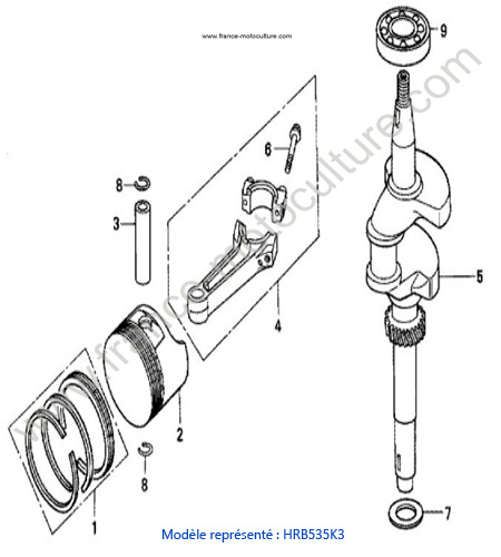 Vilebrequin/piston - K3 HONDA HRB535K3