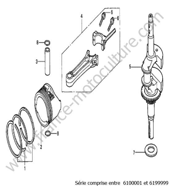 Vilebrequin piston HONDA HRB536C1