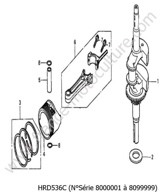 Vilebrequin piston HONDA HRD536C