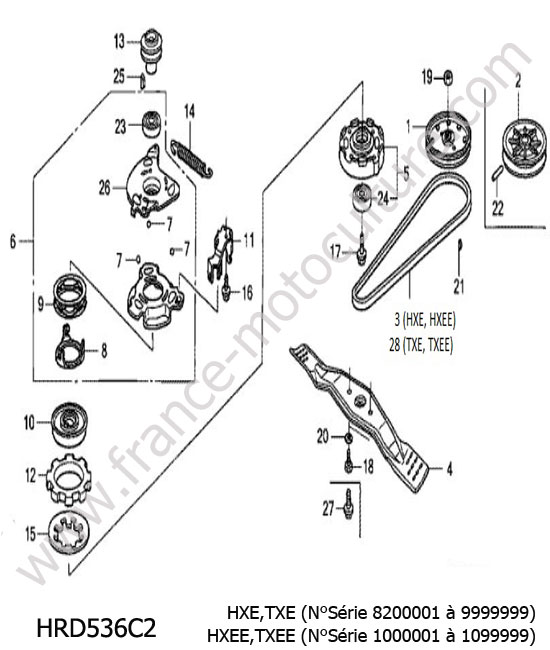 Embrayage lame HONDA HRD536C2