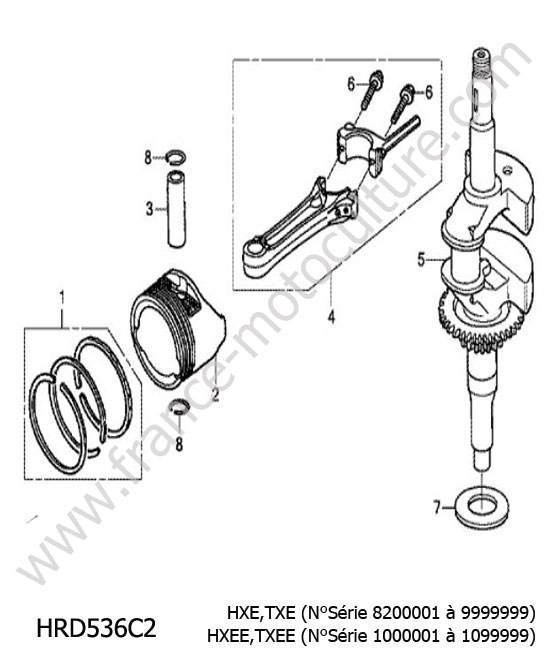 Vilebrequin piston HONDA HRD536C2