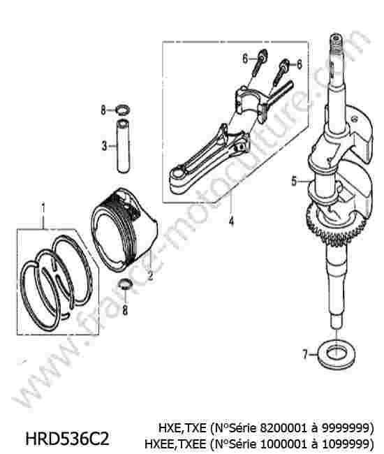 HONDA - HRD536C2 : Vilebrequin piston