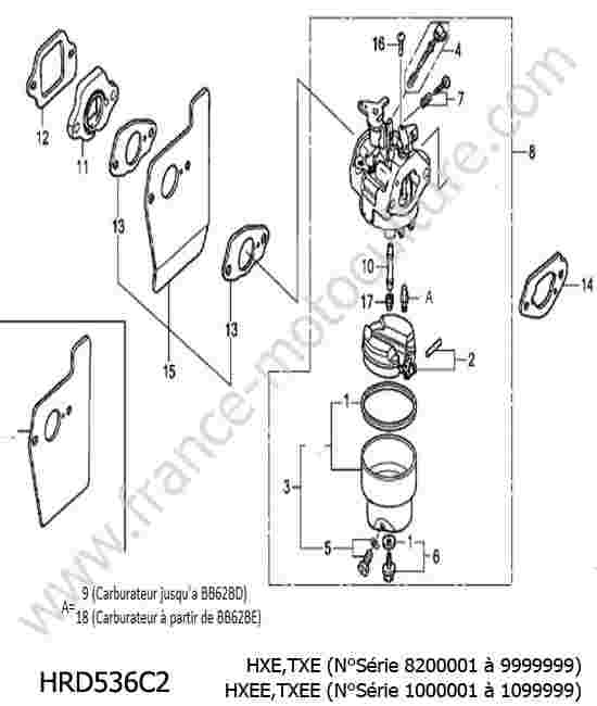 HONDA - HRD536C2 : Carburateur