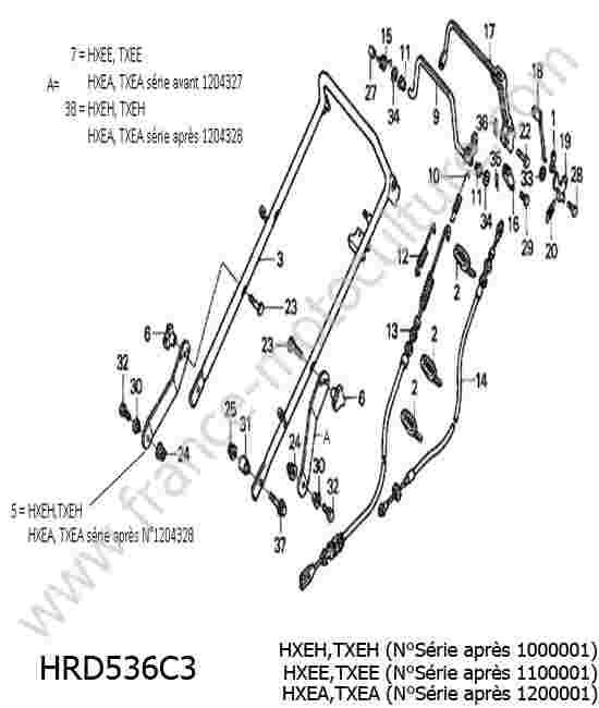 HONDA - HRD536C3 : Guidon