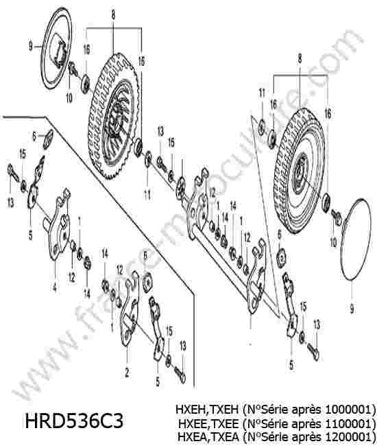 HONDA - HRD536C3 : Roue avant