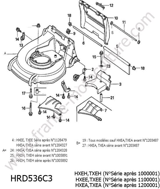 Carter lame HONDA HRD536C3