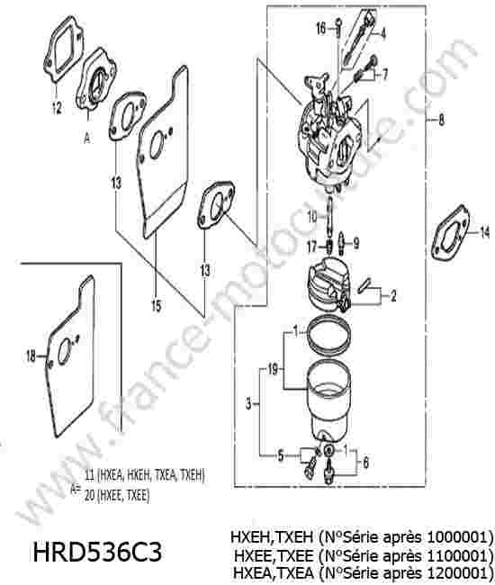 HONDA - HRD536C3 : Carburateur