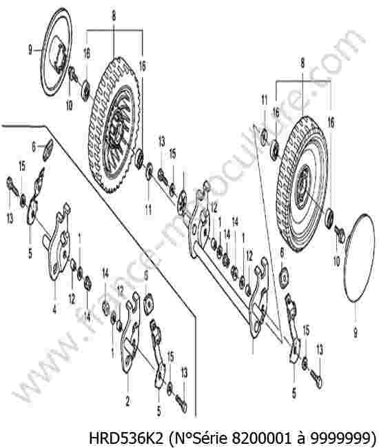 HONDA - HRD536K2 : Roue avant
