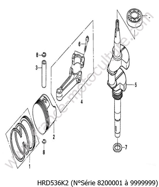 Vilebrequin piston HONDA HRD536K2