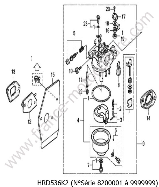 Carburateur HONDA HRD536K2