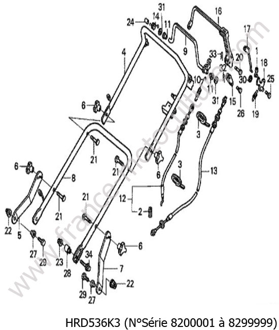 Guidon 1 HONDA HRD536K3