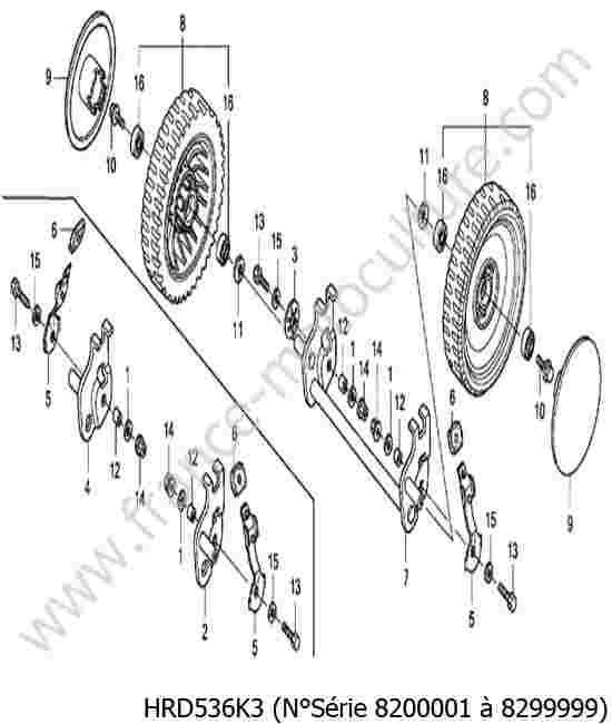 HONDA - HRD536K3 : Roue avant