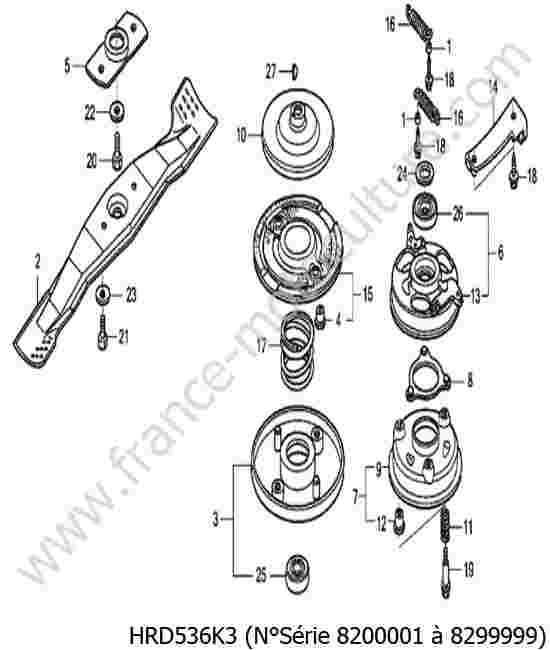 HONDA - HRD536K3 : Embrayage lame 1