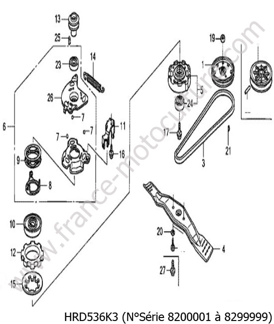 Embrayage lame 2 HONDA HRD536K3