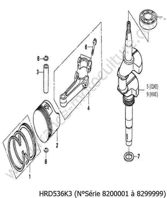 HONDA - HRD536K3 : Vilebrequin piston