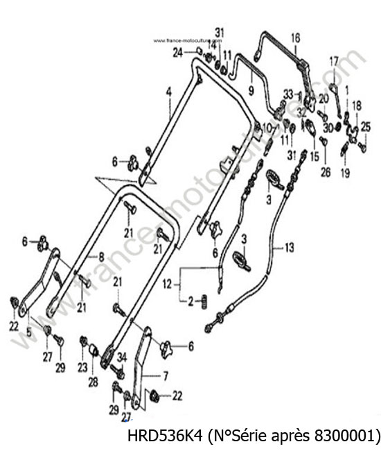 Guidon 1 - K4 HONDA HRD536K4