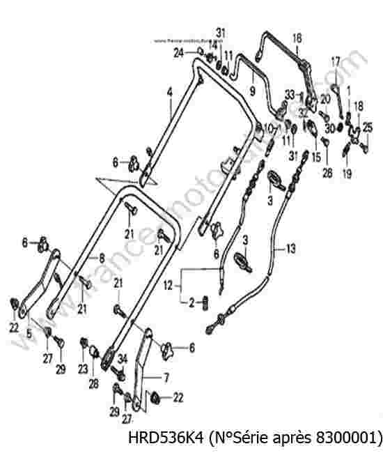 HONDA - HRD536K4 : Guidon 1 - K4