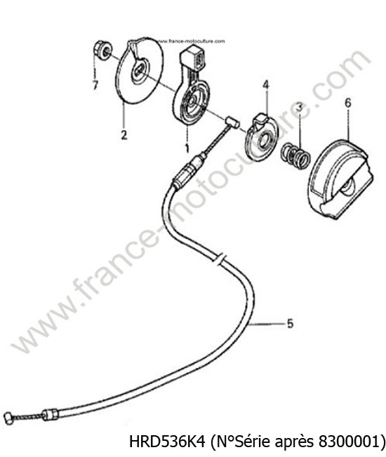 Levier accelerateur 1 - K4 HONDA HRD536K4