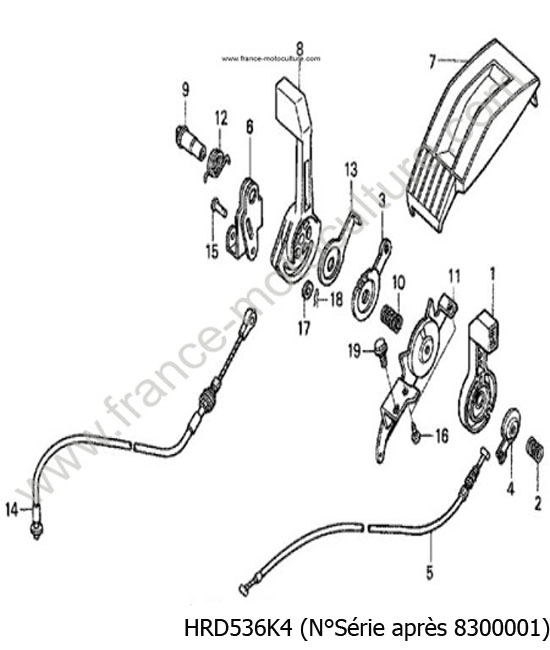 Levier accelerateur 2 - K4 HONDA HRD536K4