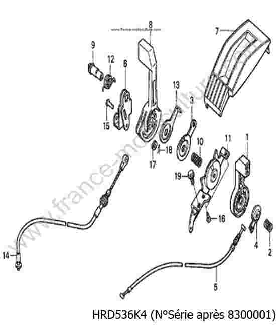 HONDA - HRD536K4 : Levier accelerateur 2 - K4