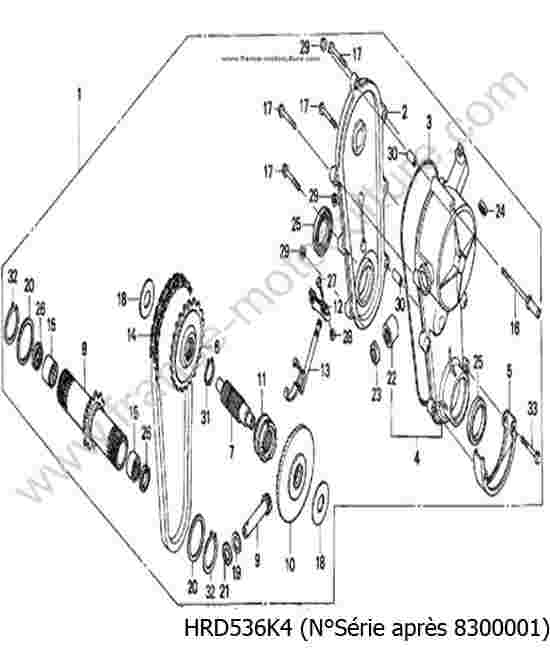 HONDA - HRD536K4 : Transmission 1 vitesse QXE - K4 