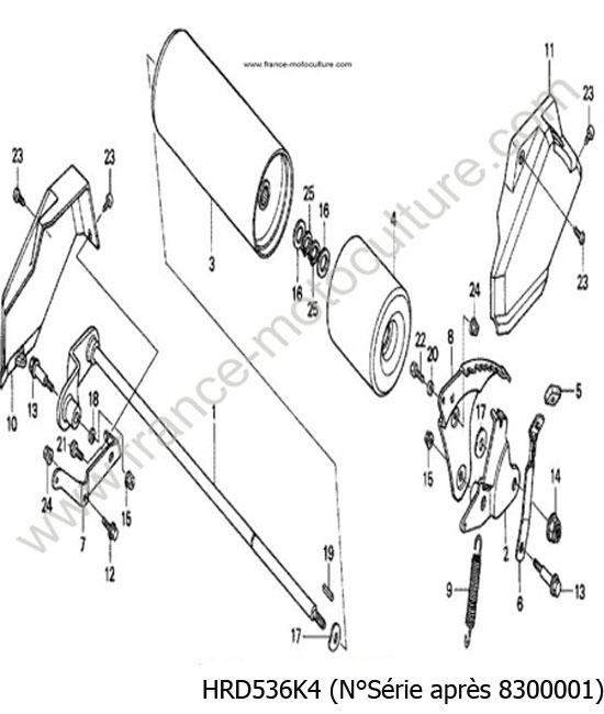 Rouleau arriere - K4 HONDA HRD536K4