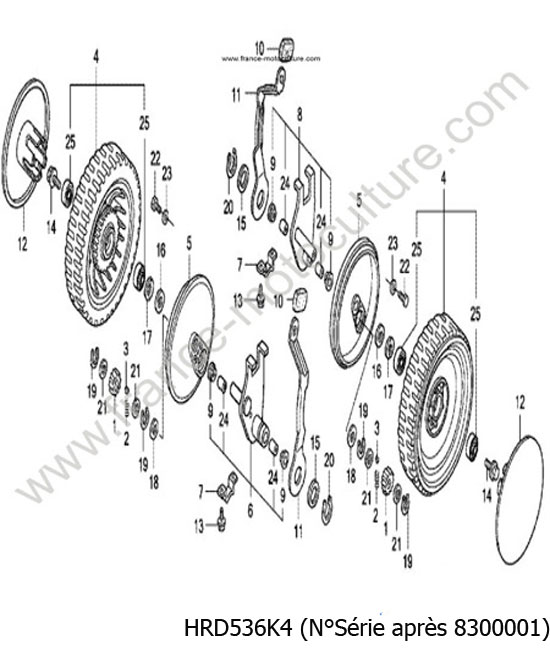 Roues arrieres - K4 HONDA HRD536K4