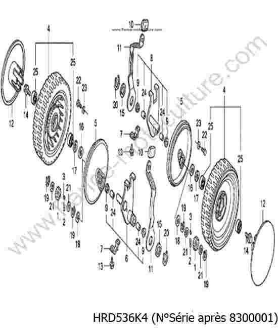 HONDA - HRD536K4 : Roues arrieres - K4