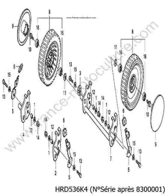 HONDA - HRD536K4 : Roues avants - K4
