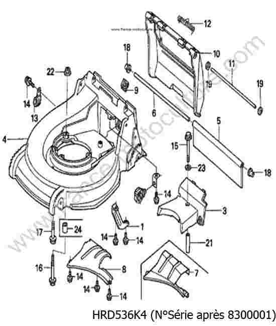 HONDA - HRD536K4 : Carter tondeuse - K4